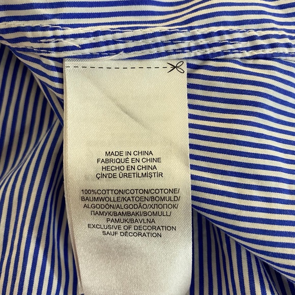 Lauren Ralph Lauren Women’s Size Petite Medium PM Striped Embellished Embroidery - Picture 7 of 9